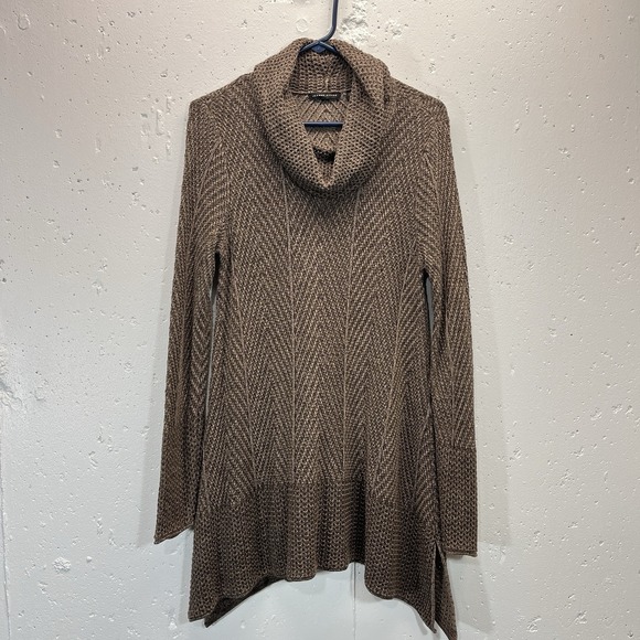 JEANNE PIERRE Sweaters - Jeanne Pierre Womens Large 100% Cotton Brown Cowl Neck Long Sleeve Sweater
